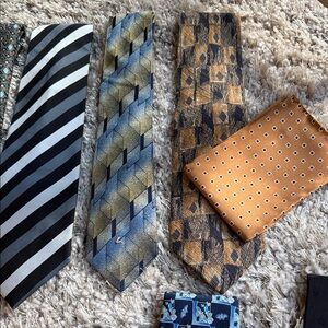 Oleg Cassini Geometric black and white Tie